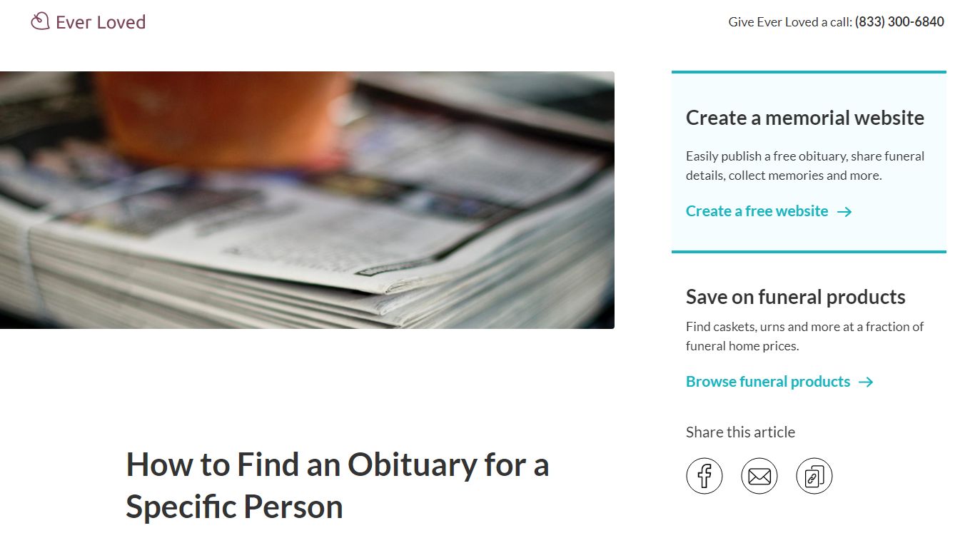 How To Find An Obituary For A Specific Person | Ever Loved